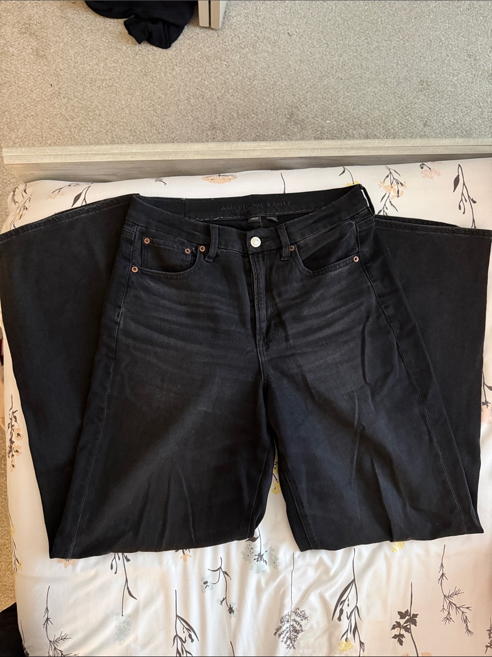 American Eagle Outfitters Black Wide Leg Flare Jeans